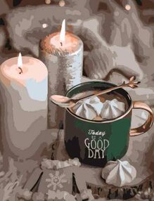 Розпис по номерах 30х40 SS-6829 Свічки та кава "Strateg"