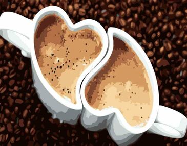 Розпис по номерах 40х50 DY283 Кава кохання "Strateg"