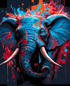 Розпис по номерах 40х50 DY423 Барвистий слон "Strateg"