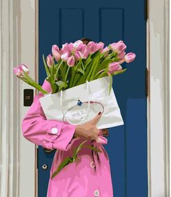 Розпис по номерах 40х50 GS1292 В рожевому "Strateg"