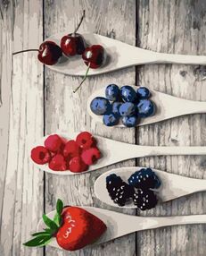 Розпис по номерах 40х50 GS1388 Ягідний мікс "Strateg"