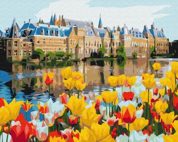 Розпис по номерах 40х50 BS30195 Палац в тюльпанах brushme Брашми