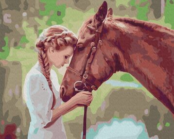 Розпис по номерах 40х50 BS51819 Дівчина з конем brushme Брашми