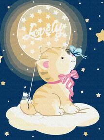 Розпис по номерах 30х40 KBS0095 Котик на хмаринці brushme Брашми