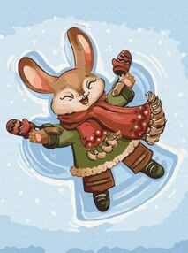 Розпис по номерах 30х40 RBS1017 Сніговий зайчик brushme Брашми