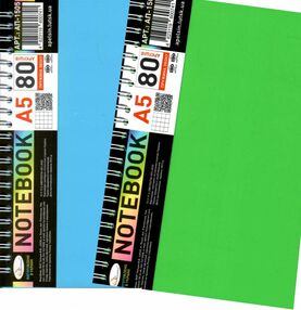 блокнот а5 80 аркушів пластик збоку пружина