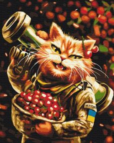 Розпис по номерах 40х50 BS53699 Котик Мелітополь brushme Брашми