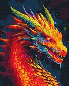 Розпис по номерах 40х50 BS53744 Неоновий дракон brushme Брашми
