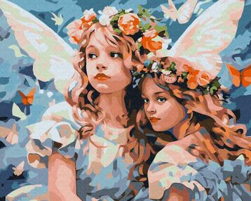 Розпис по номерах 40х50 BS53755 Янголи у квіткових вінках brushme Брашми