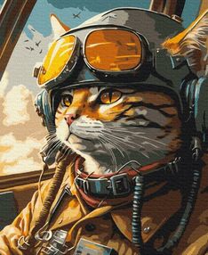 Розпис по номерах 40х50 BS53792 Котик на захисті неба brushme Брашми