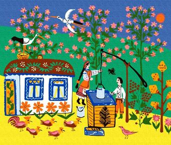 Розпис по номерах 50х60 BS53654L Біля криниці brushme Брашми