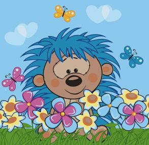 Розпис по номерах 30х30 ES049 Їжачок у квітах "Strateg"