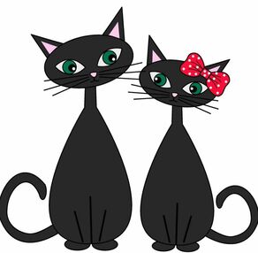 Розпис по номерах 30х30 ES165 Кохання чорних котів "Strateg"