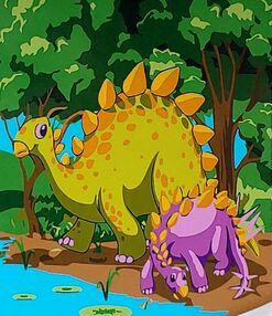 Розпис по номерах 30х30 ES172 Динозаври коло берега "Strateg"