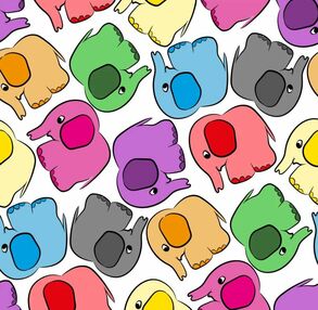 Розпис по номерах 30х30 ES182 Різнокольорові слонята "Strateg"