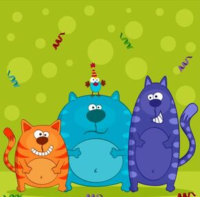 Розпис по номерах 30х30 ES186 Різнокольорові коти "Strateg"