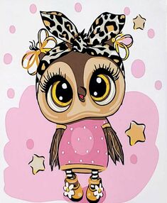 Розпис по номерах 30х30 ES195 Маленька совенятко "Strateg"