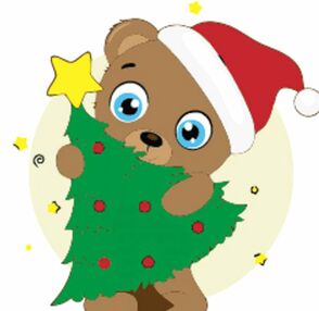 Розпис по номерах 30х30 ES227 Медведик з ялинкою "Strateg"