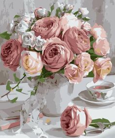 Розпис по номерах 30х40 SS-6802 Вінтажний букет троянд "Strateg"