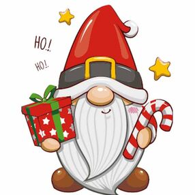 Розпис по номерах 30х40 SS-6817 Гномик з подарунком "Strateg"