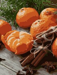 Розпис по номерах 30х40 SS-6826 Мандарини та ваніль "Strateg"