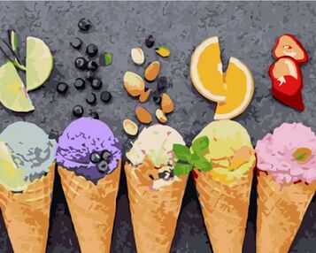 Розпис по номерах 40х50 GS1242 Ріжки фруктового морозива "Strateg"