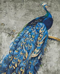 Розпис по номерах 40х50 GS1409 Величний павич "Strateg"