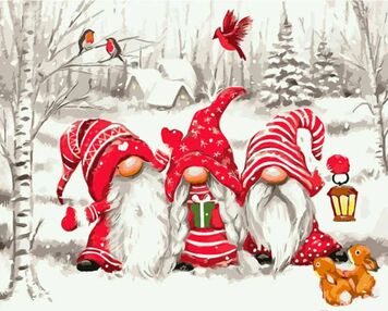 Розпис по номерах 40х50 GS1546 Новорічні гномики "Strateg"