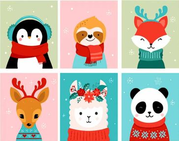 Розпис по номерах 40х50 GS1563 Звірі взимку "Strateg"