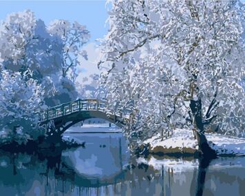 Розпис по номерах 40х50 GS1587 Зимове озеро "Strateg"