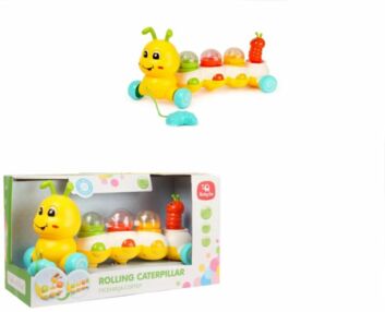 Каталка равлик на шнурку 2 кольори музична QF366-042