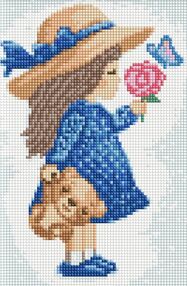 Алмазна мозаїка б/підрамн 20х30 АМС7726 Маленька дівчинка"Ідейка"