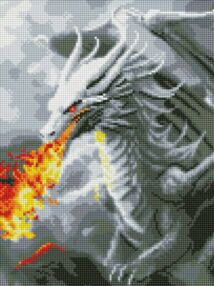 Алмазна мозаїка б/підрамн 30х40 АМС7832 Вогнедишний дракон "Ідейка"