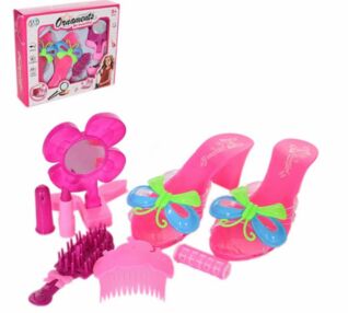 Набір аксесуарів туфлі дзеркало гребінець бігуді 6622-10