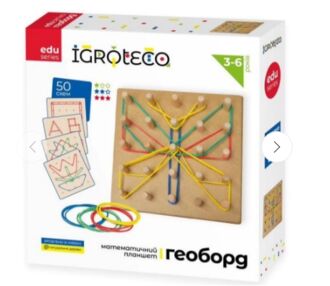 Математичний планшет дерев'яний геоборд 5х5 0415