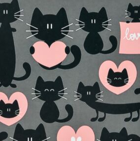 Алмазна мозаїка 30х30 HEE16322 Любов чорних котів "Strateg"