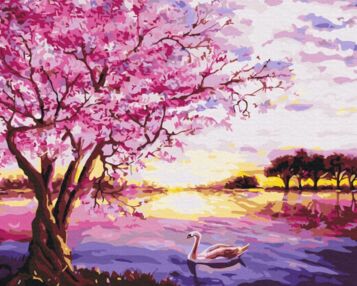 Розпис по номерах 40х50 BS009 Цвіт сакури brushme Брашми