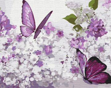 Розпис по номерах 40х50 BS37228 Бузкові метелики  brushme Брашми