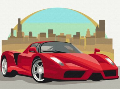 Розпис по номерах 30х40 KBS0113 Червона машина brushme Брашми