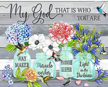 Алмазна мозаїка 30х40 HEG86905 Чотири букети "Strateg"