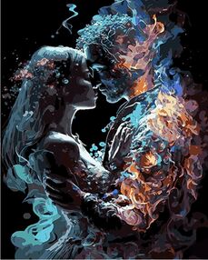 Розпис по номерах 40х50 AH1057 Лід і полум'я на чорному фоні "Strateg"