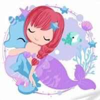 Розпис по номерах 30х30 ES-0881 Русалонька та морський коник "Strateg"