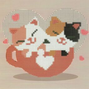 Алмазна мозаїка 18х18 JUB14416 Котики у чашці "Strateg"