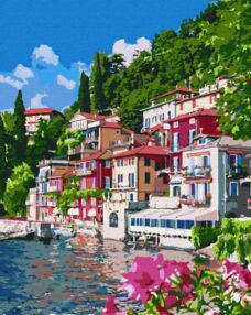 Розпис по номерах 40х50 КНО3621 Чарівне озеро Комо "Ідейка"