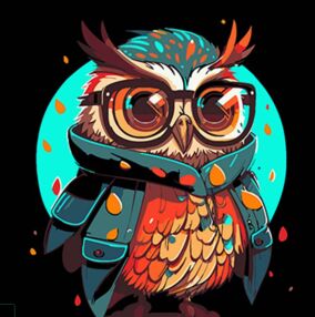 Розпис по номерах 30х30 SH3030-5 Яскравість пернатого мудреця на чорному фоні "Strateg"