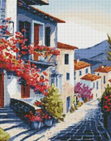 Алмазна мозаїка 40х50 АМО7721 Містечко біля підніжжя гір "Ідейка"