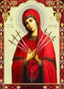 Алмазна мозаїка 50х65см SGK75717 Ікона Семистрільна "Strateg"