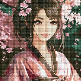 Алмазна мозаїка б/підрамн 40х40 АМС7828 Цвітіння сакури "Ідейка"