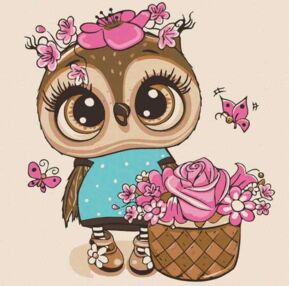 Розпис по номерах 30х30 15515-АС Совеня з квітами "Art Craft" арт крафт