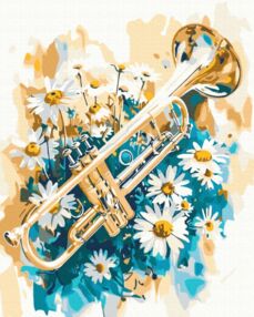 Розпис по номерах 40х50 BS54044 Труба в ромашках brushme Брашми